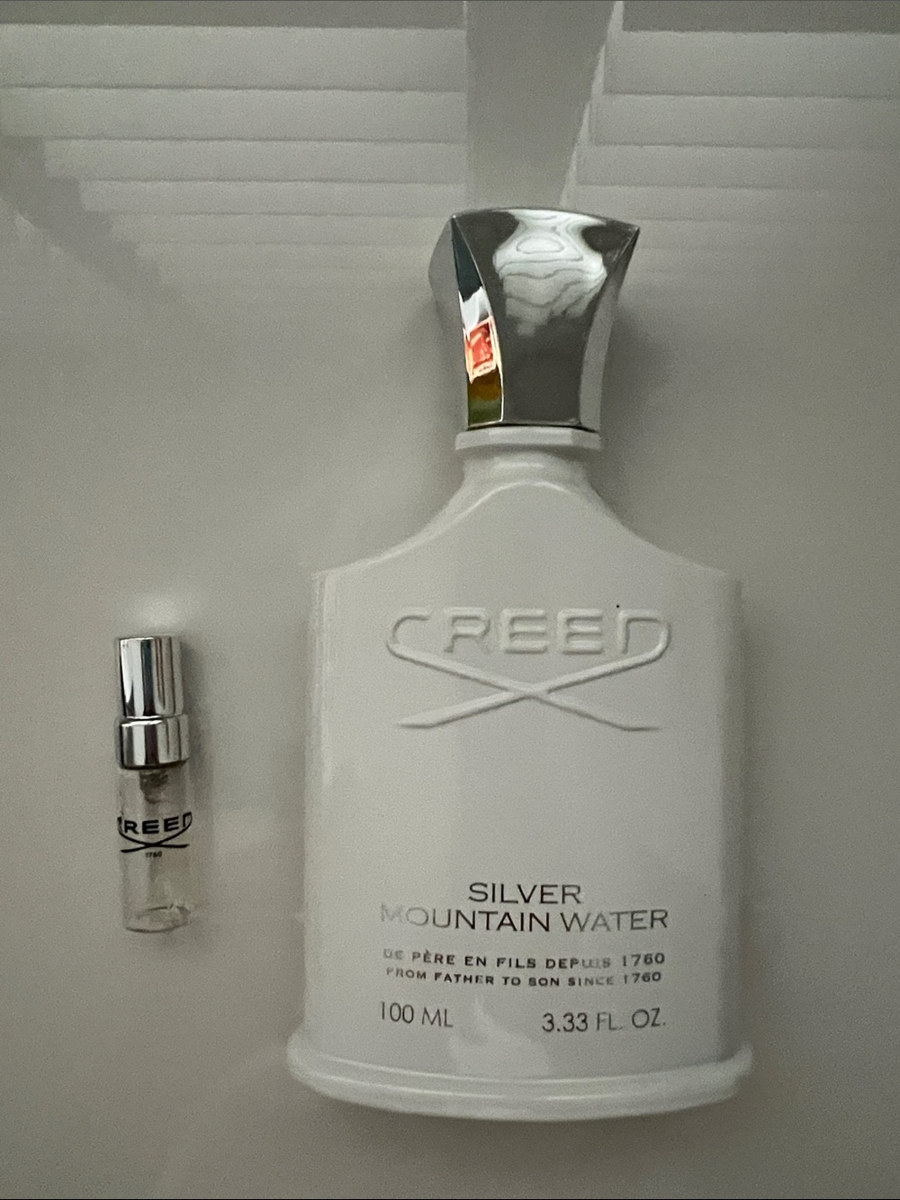 Creed Silver Mountain Water - White and Silver Empty Bottle